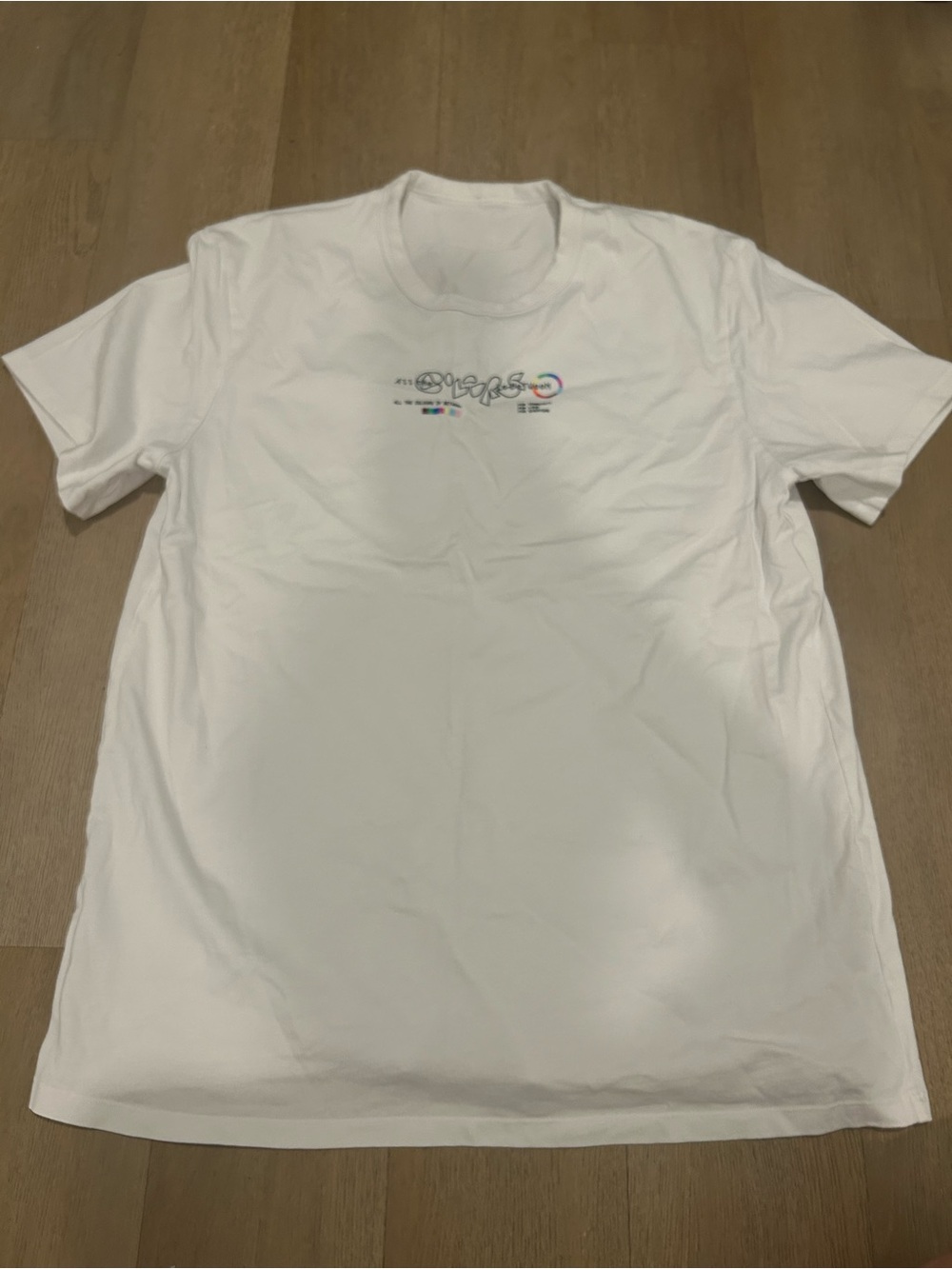 Lululemon Men's White Graphic Crewneck T-Shirt